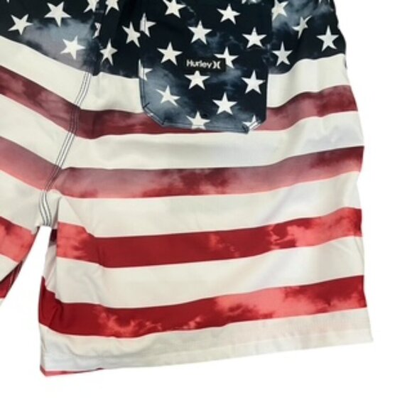 NEW Hurley Board Shorts Men’s Large Flag Patriotic‎ Stars & Stripes - Picture 6 of 15